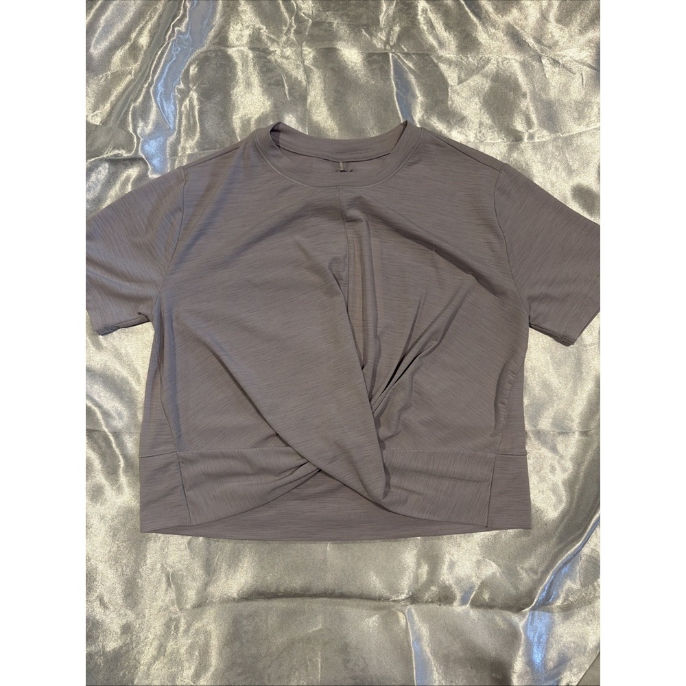 Calia Brand Women's Texture Twist Tee Misted Lilac Color Sz XS